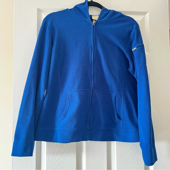L.L. Bean Tops - LL Bean Full Zip fleece sweatshirt size large blue